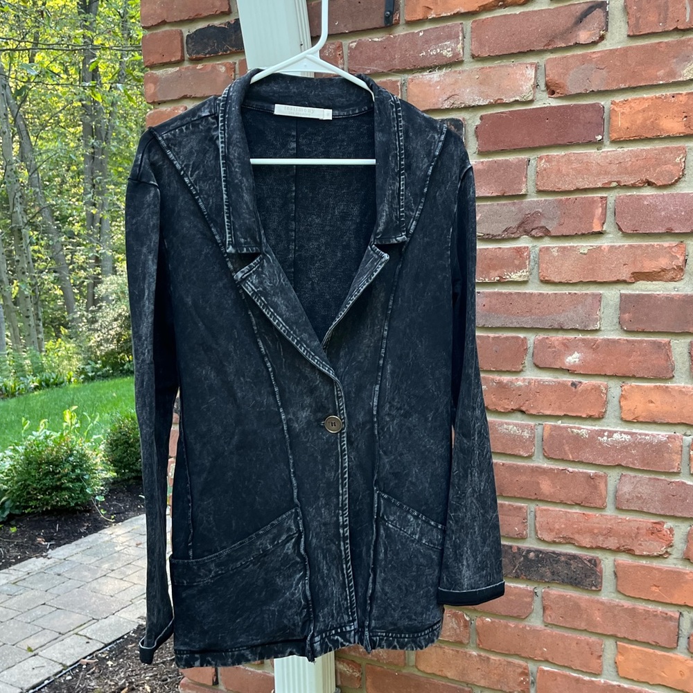 Testimony Los Angeles Women's Ponte Blazer Jacket Gray